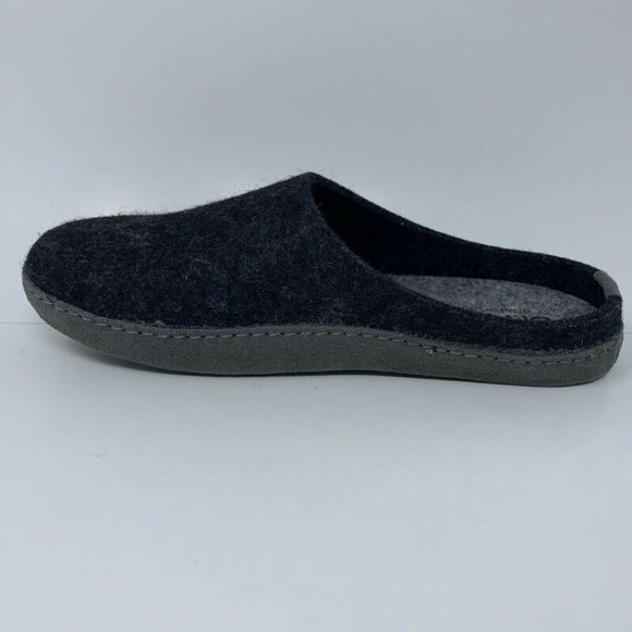 Dr Feet Shoes Dr Feet Womens Mules Shoes Gray Wool Blend Slip On